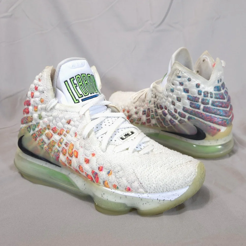 Nike LeBron 17 Air Command Force Men 7.5 Women 9 White Shoes Sneakers BQ3177-100